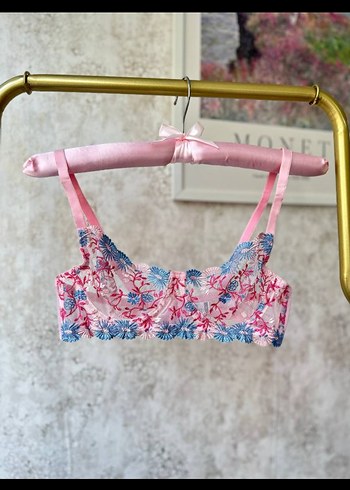 Nakışlı Pembe sütyen takımı - Görsel 3