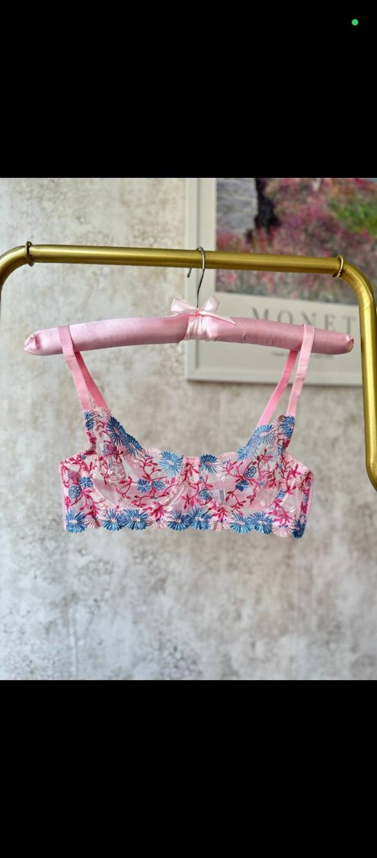 Nakışlı Pembe sütyen takımı - Görsel 3