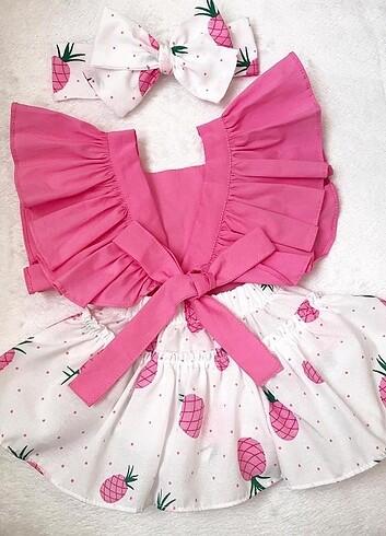 Ananaslı pembe salopet