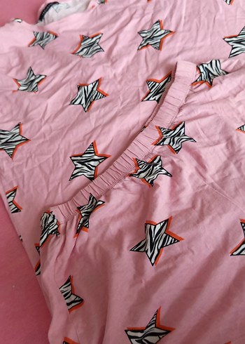 Pembe Yıldız Desenli pijama takımı - Görsel 5