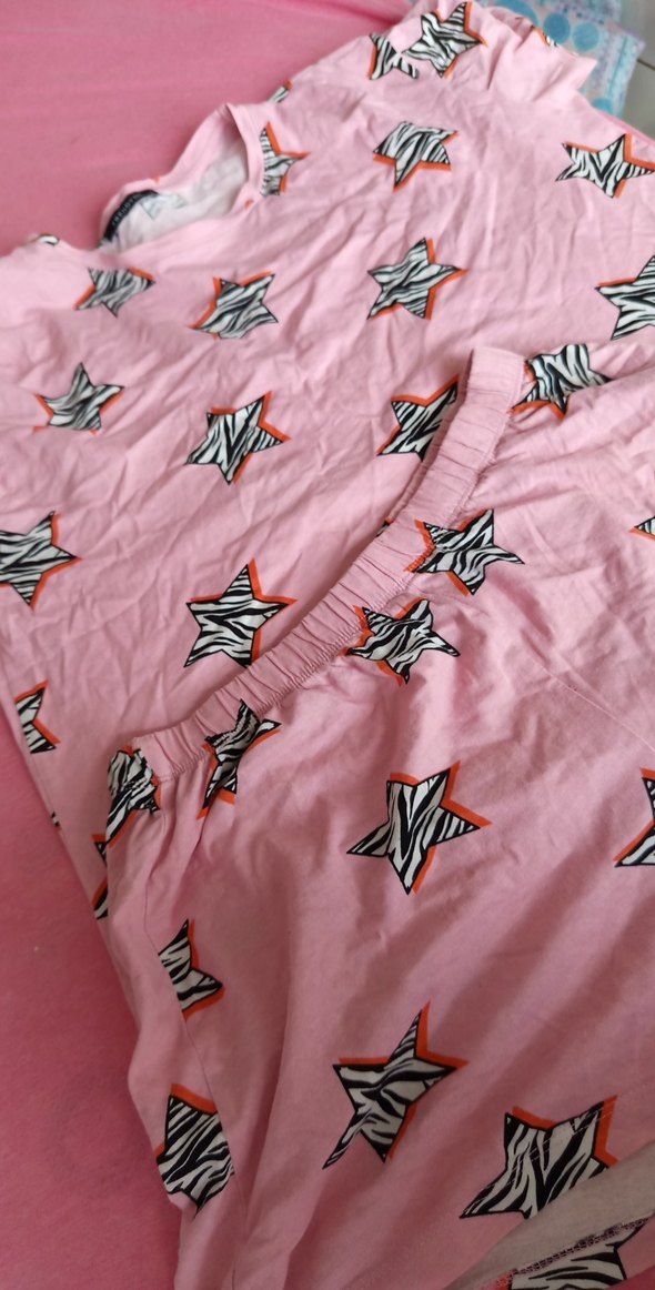 Pembe Yıldız Desenli pijama takımı - Görsel 5