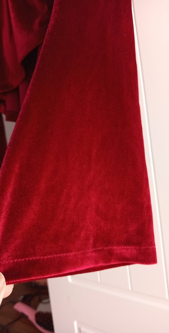 Kırmızı Drapeli V Yaka Kadın Bluz - Görsel 2