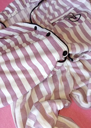 Mor Çizgili Regular Fit Kadın Takım - Görsel 6