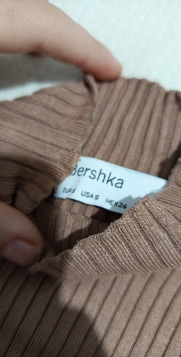 Bej Kadın Boğazlı Fitilli Kazak - Görsel 5