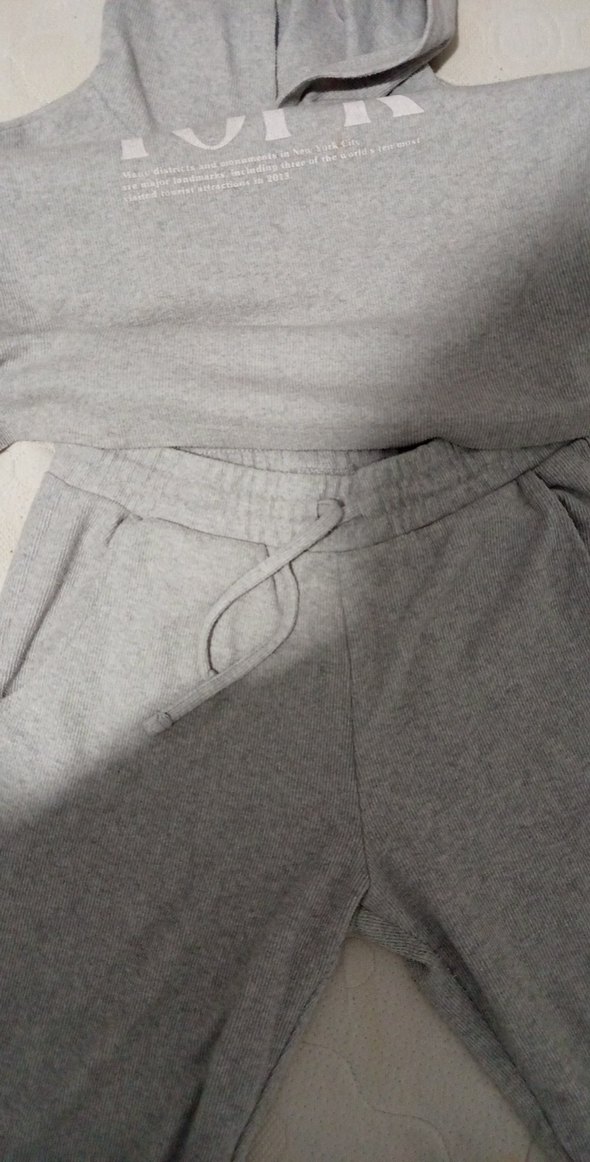 Gri Rahat Kesim Kadın Eşofman Takımı - Görsel 3