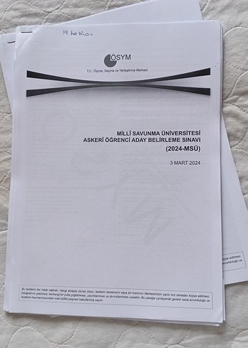 Milli Savunma Üniversitesi Sınavı (2021) Çıkmış Sorular