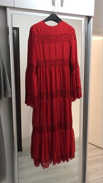 kırmızı vintage elbise