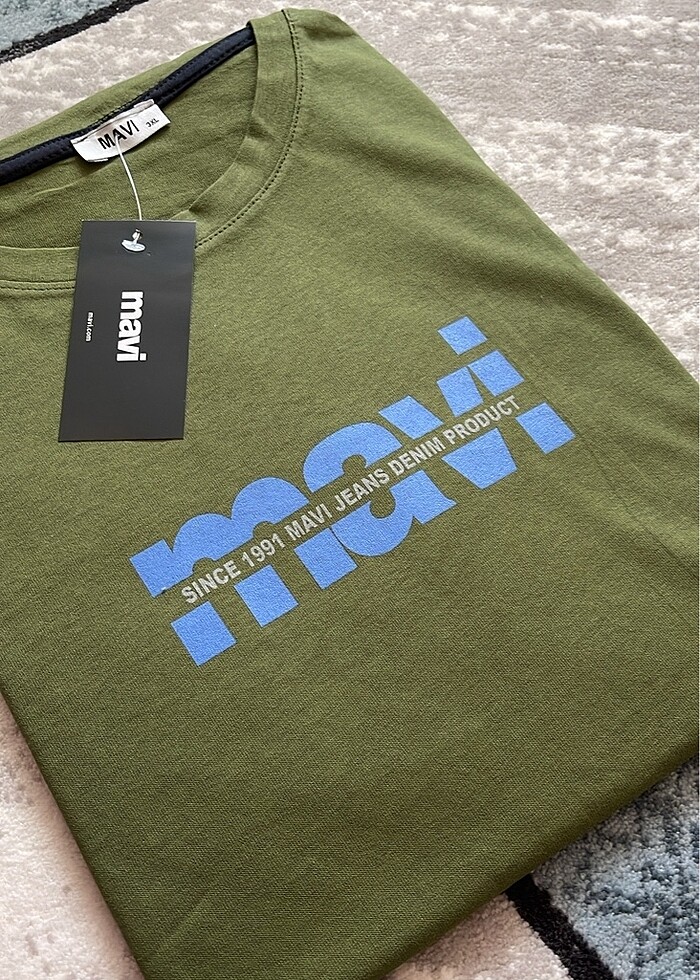 Mavi kaliteli penye kumaş Tişört - Görsel 3