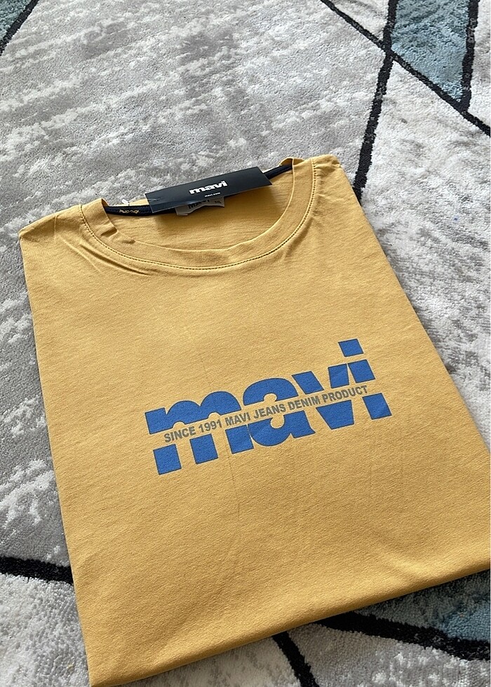 Mavi kaliteli penye kumaş Tişört - Görsel 3