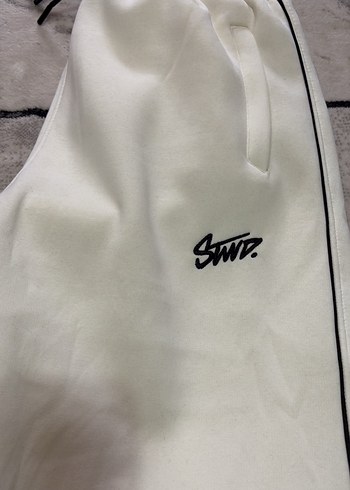 Beyaz Erkek Fermuarlı Eşofman Altı - Görsel 3