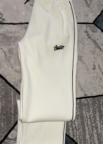 Beyaz Erkek Fermuarlı Eşofman Altı - Görsel 2