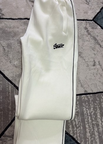 Beyaz Erkek Fermuarlı Eşofman Altı - Görsel 4