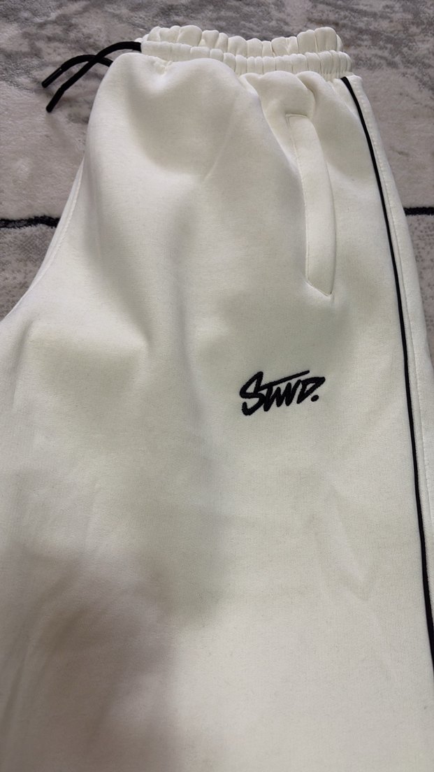 Beyaz Erkek Fermuarlı Eşofman Altı - Görsel 3