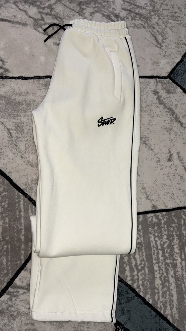 Beyaz Erkek Fermuarlı Eşofman Altı - Görsel 2