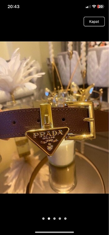 Beden kahverengi Renk Prada kemer