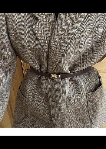 Diğer Siklik Ve Rahatlik Herringbone Desenli Gri Kahverengi Ceket