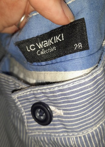 Gri Düğmeli Erkek Denim Şort - Görsel 2