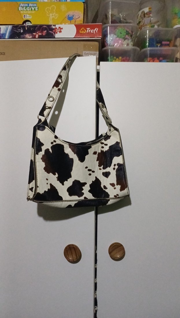 Leopar Desenli Kahverengi Deri Kadın Çanta - Görsel 2