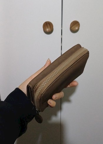 Kahverengi Kadın Süet Fermuarlı Cüzdan - Görsel 3