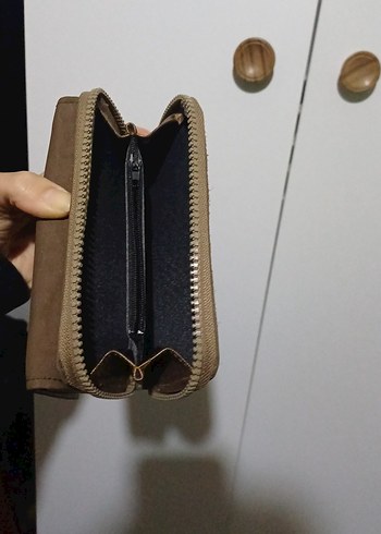 Kahverengi Kadın Süet Fermuarlı Cüzdan - Görsel 4