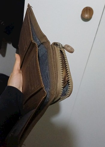 Kahverengi Kadın Süet Fermuarlı Cüzdan - Görsel 6