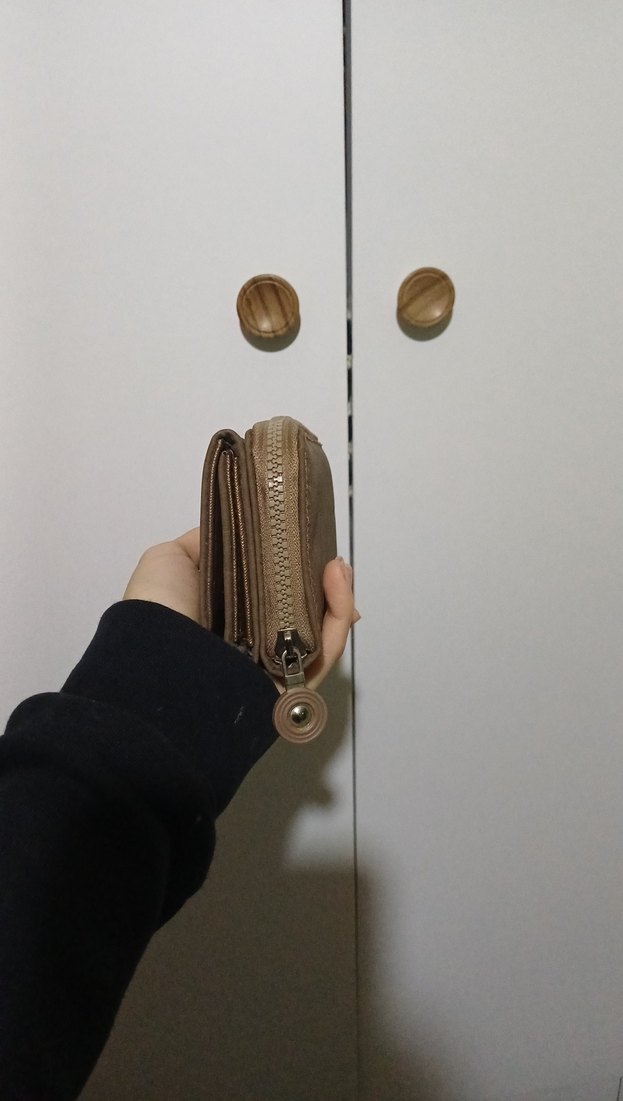 Kahverengi Kadın Süet Fermuarlı Cüzdan - Görsel 2