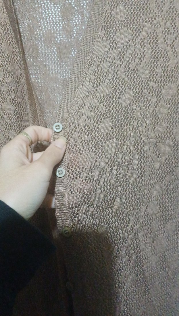 Bej Örgü Kadın Hırka - Görsel 4