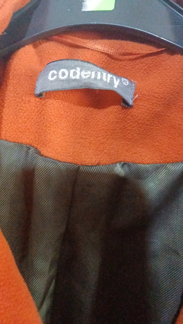 Turuncu Fermuarlı Kadın Kaban - Görsel 3