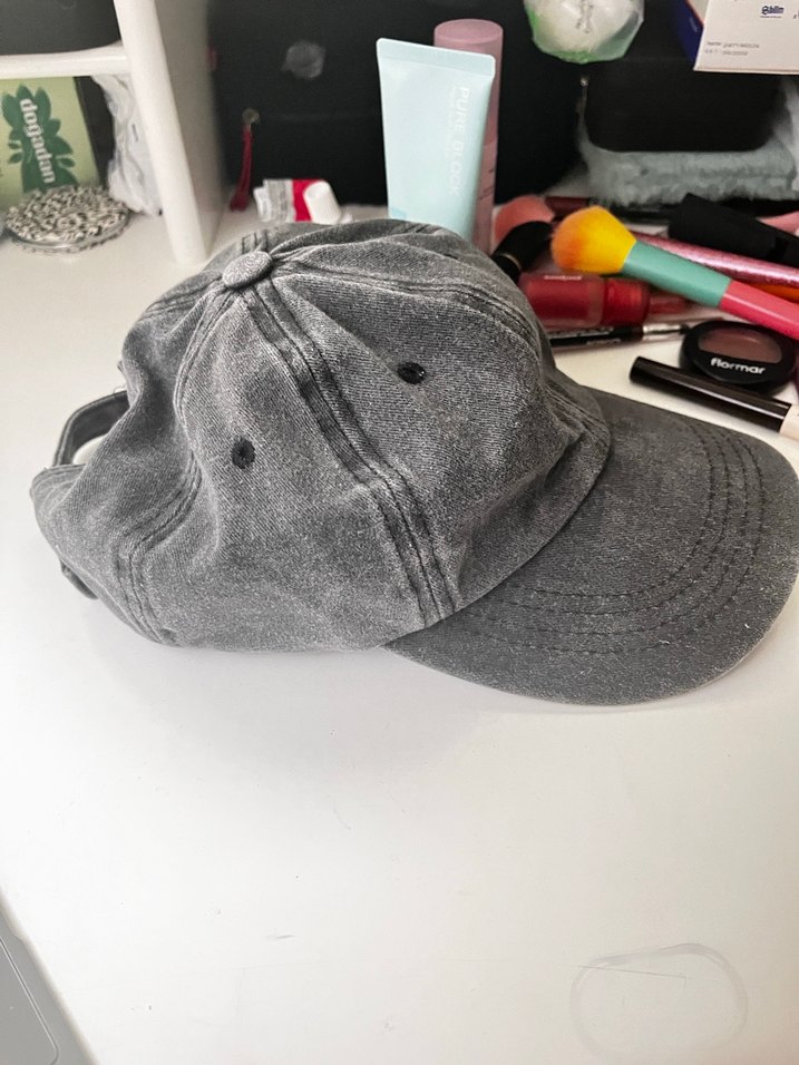 Gri vintage Denim Şapka - Görsel 2