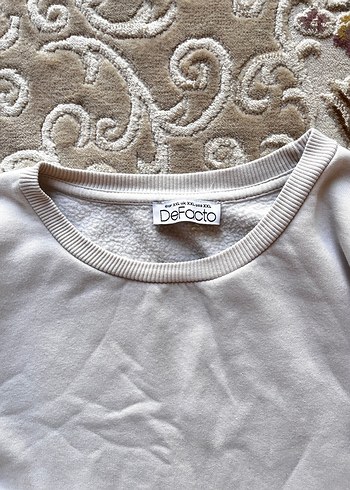 Krem renkte Oversize Sweat - Görsel 2