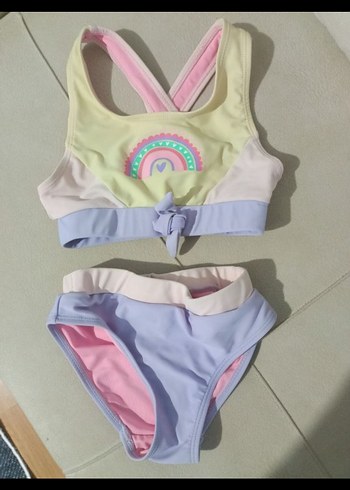 Kız Çocuk Pastel Renkli Bağcıklı Bikini
