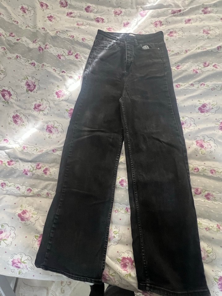 Siyah Fermuarlı Uzun Kadın Kot Pantolon - Görsel 2