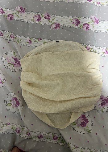 Bej Keten Kadın Crop Top - Görsel 10