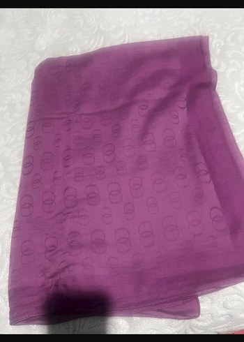 Kadın Mor Saten Şal - Görsel 4