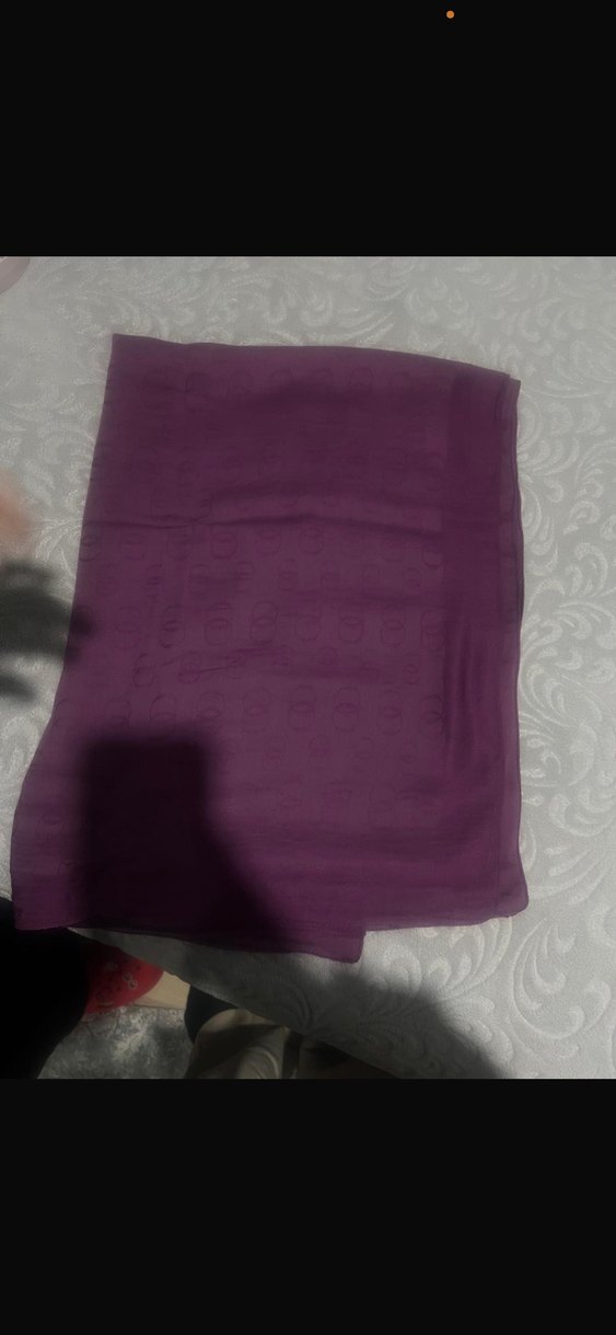 Kadın Mor Saten Şal - Görsel 3