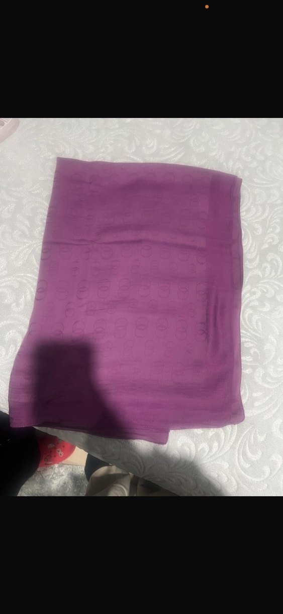 Kadın Mor Saten Şal - Görsel 2