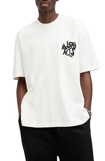 Diğer Erkek Baskılı Oversize T-shirt - Beyaz