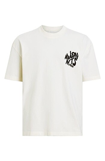 Erkek Baskılı Oversize T-shirt - Beyaz