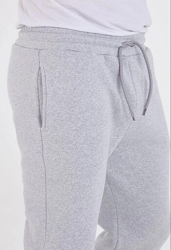l Beden gri Renk Unisex Kışlık Üç İplik Lastikli Eşofman Pantolon - Gri