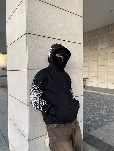 l/xl Beden siyah Renk Samuray kapüşonlu ZIP Fermuarlı kapüşonlu SweatShirt