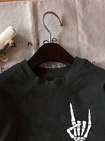 l Beden Erkek Baskılı Oversize T-shirt - Siyah