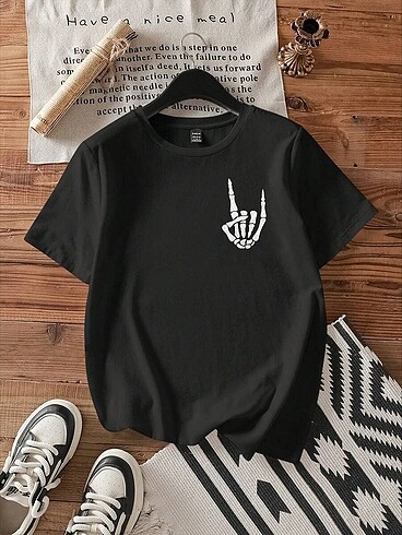 Diğer Erkek Baskılı Oversize T-shirt - Siyah
