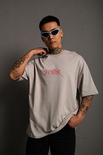 Erkek Sırt Baskılı Oversize T-Shirt