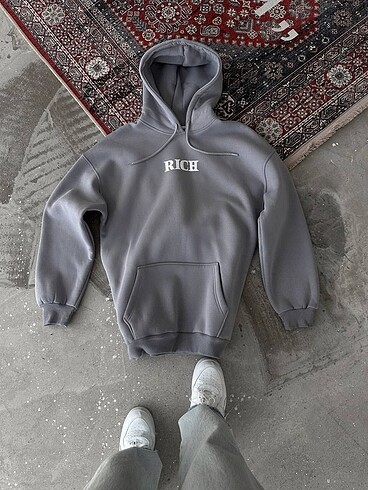 RICH Göğüs Baskılı Kapüşonlu SweatShirt