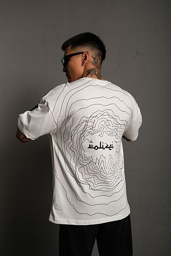 l/xl Beden siyah Renk Erkek Bisiklet Yakalı Sırt Baskılı Oversize T-Shirt