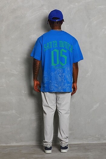 l/xl Beden Unisex Oversize Baskılı Bisiklet Yaka T-Shirt