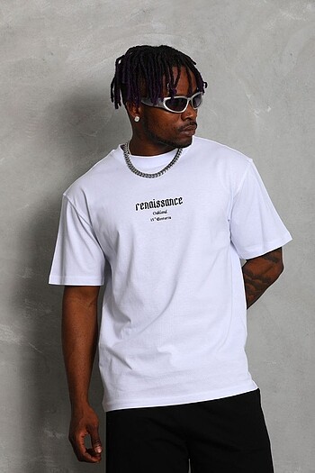 l/xl Beden siyah Renk Unisex Oversize Baskılı Bisiklet Yaka T-Shirt