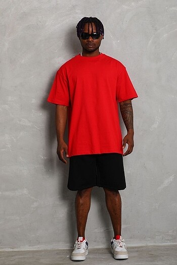 l/xl Beden Unisex Oversize Düz Bisiklet Yaka T-Shirt (+7 Renk)