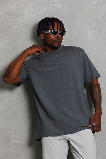 Unisex Oversize Düz Bisiklet Yaka T-Shirt (+7 Renk)