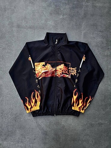 l/xl Beden siyah Renk Kyojuro Rengoku Dijital Baskı Ceket